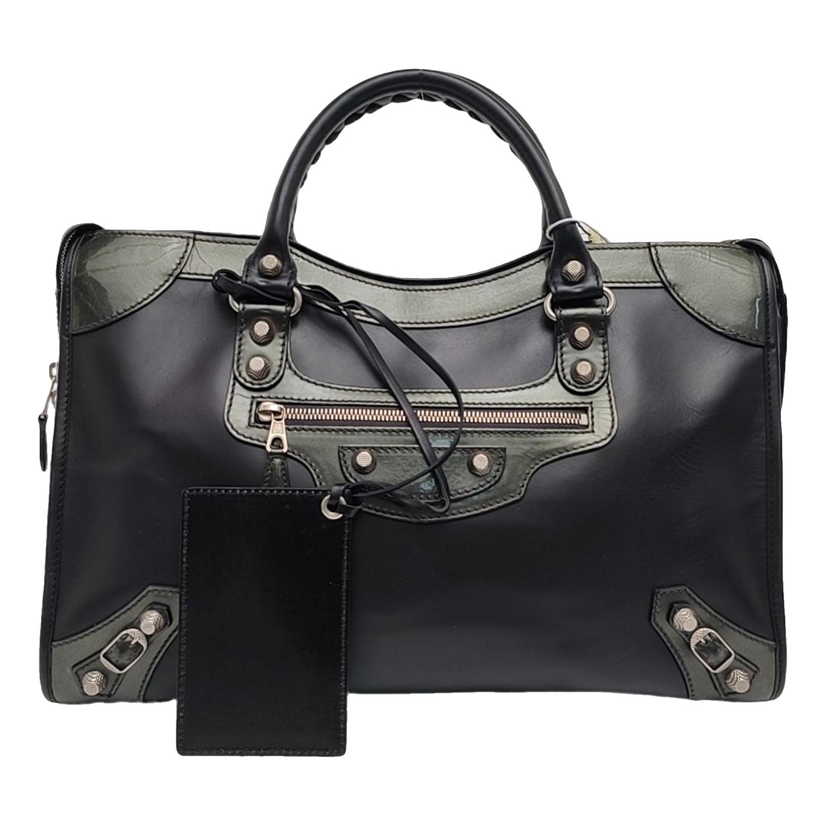 City leather handbag