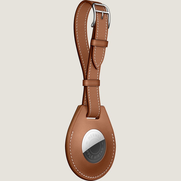 Gold Apple Airtag Hermès Luggage Tag