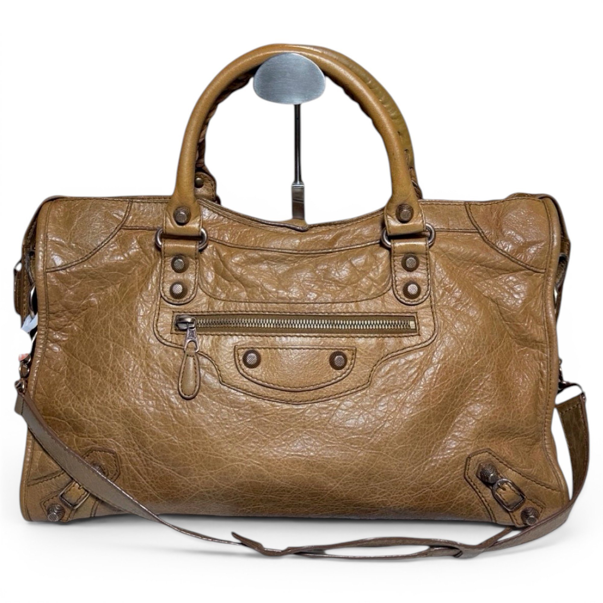 City leather handbag
