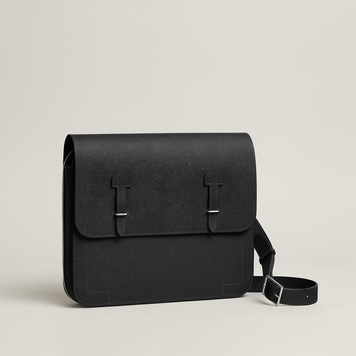 Noir Hermès Messenger 57 Bag