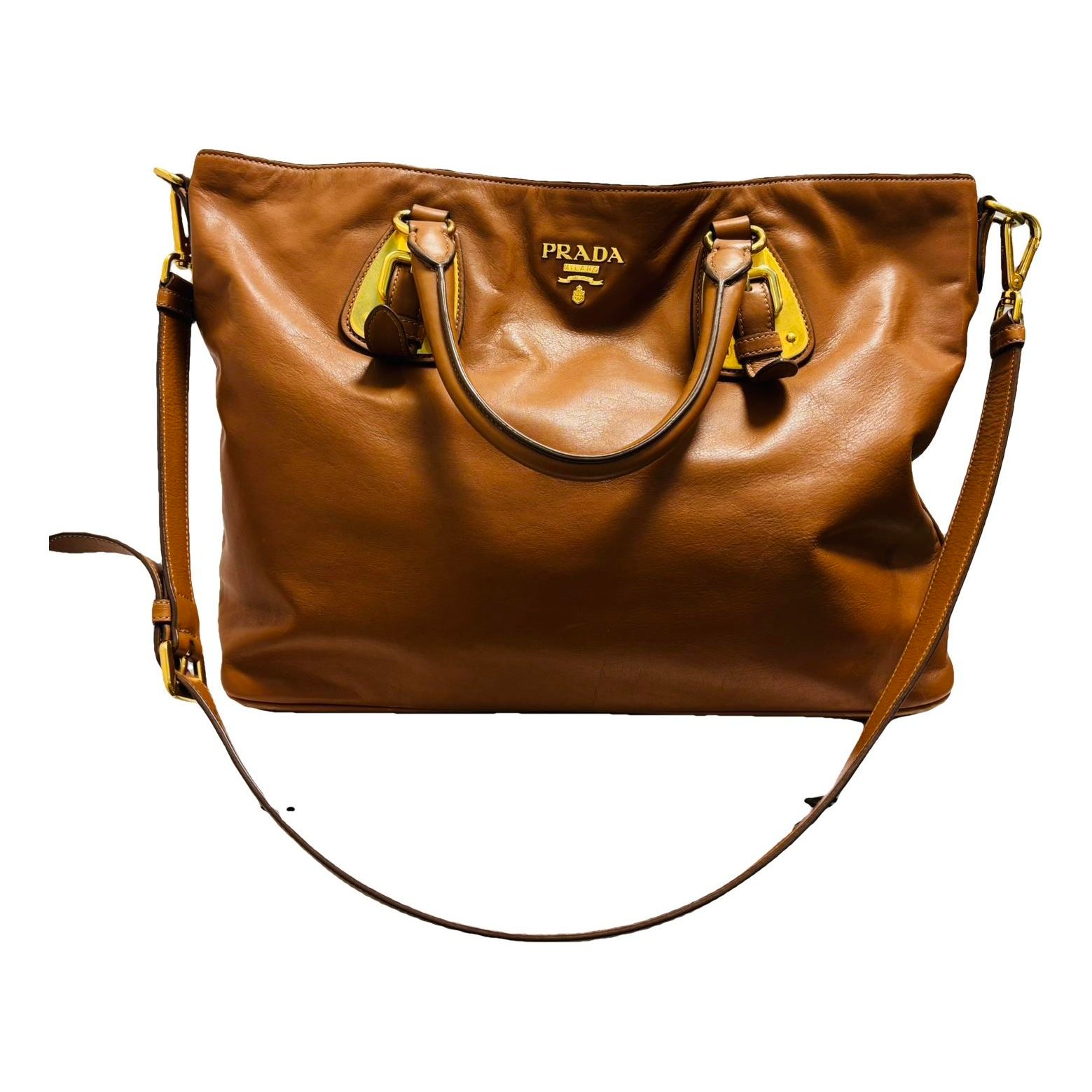 Double leather handbag