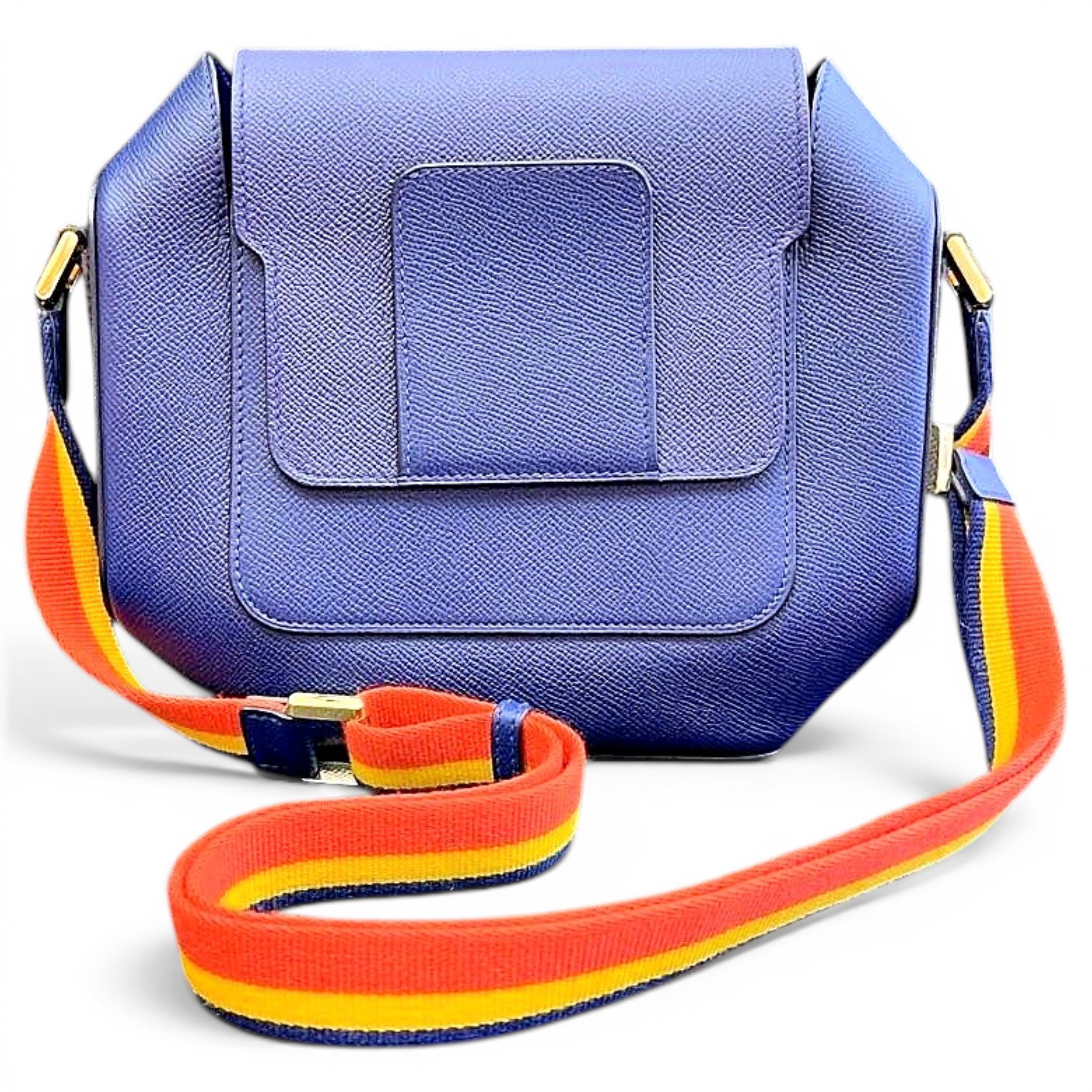 Octogone leather handbag