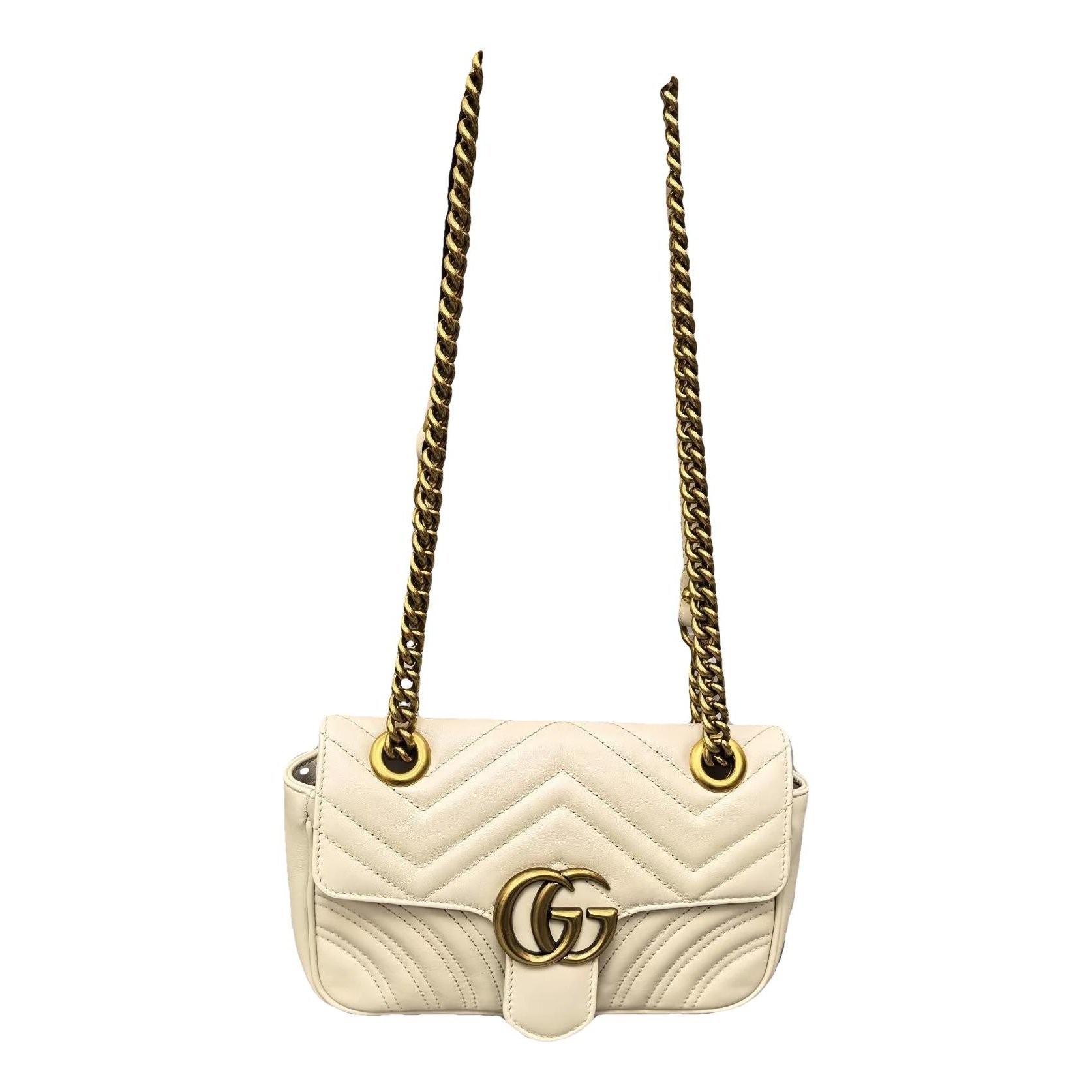 Pearly GG Marmont Flap leather handbag