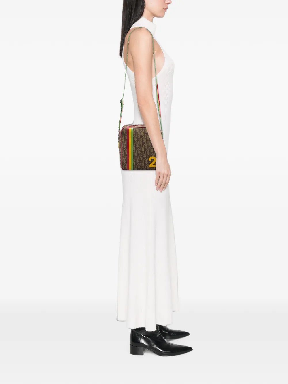 2004 Diorissimo Trotter Coated Canvas Rasta crossbody bag