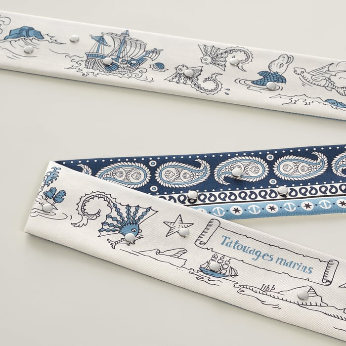 Tatouages Marins Bandana飾釘斜紋絲帶