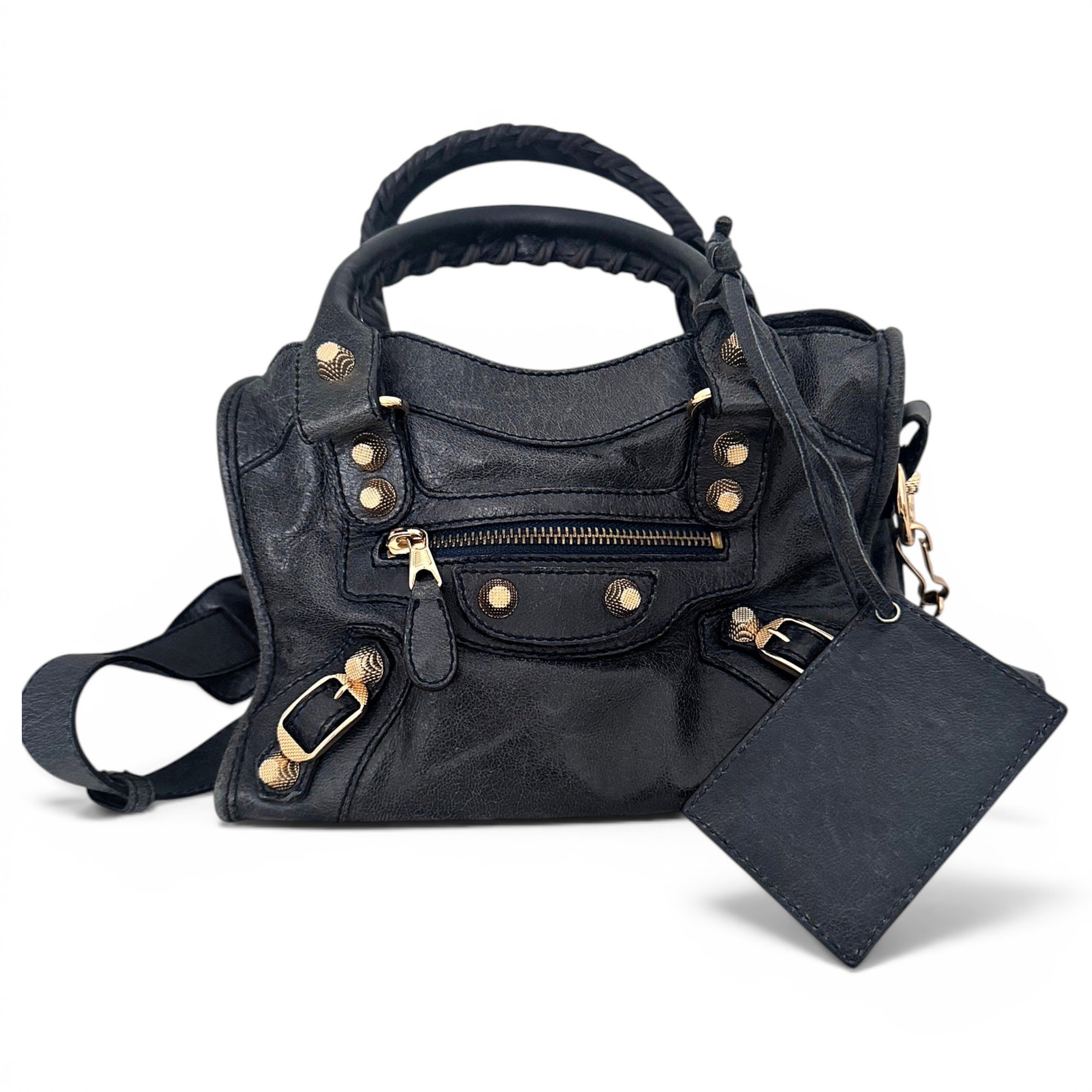City leather handbag