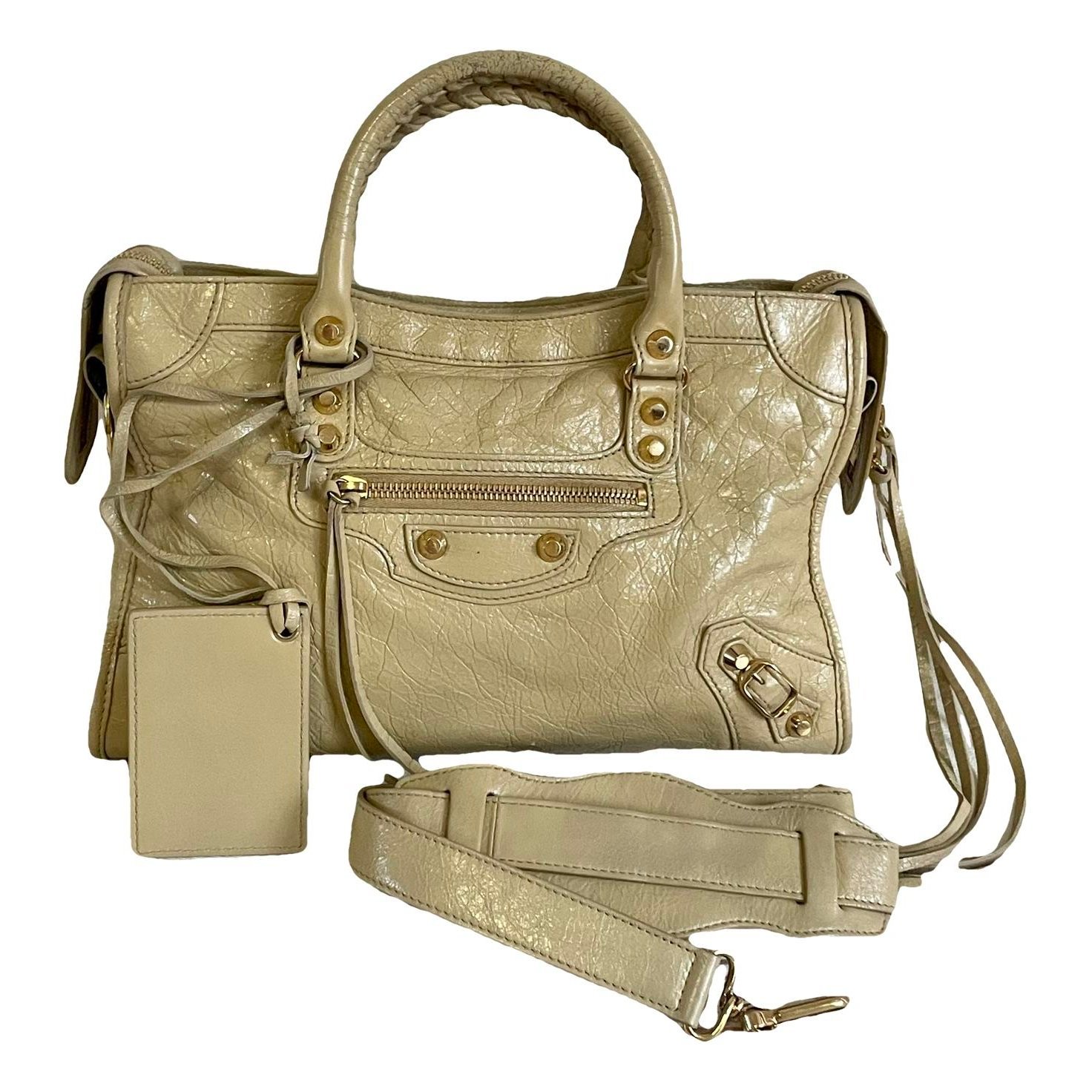 City leather handbag