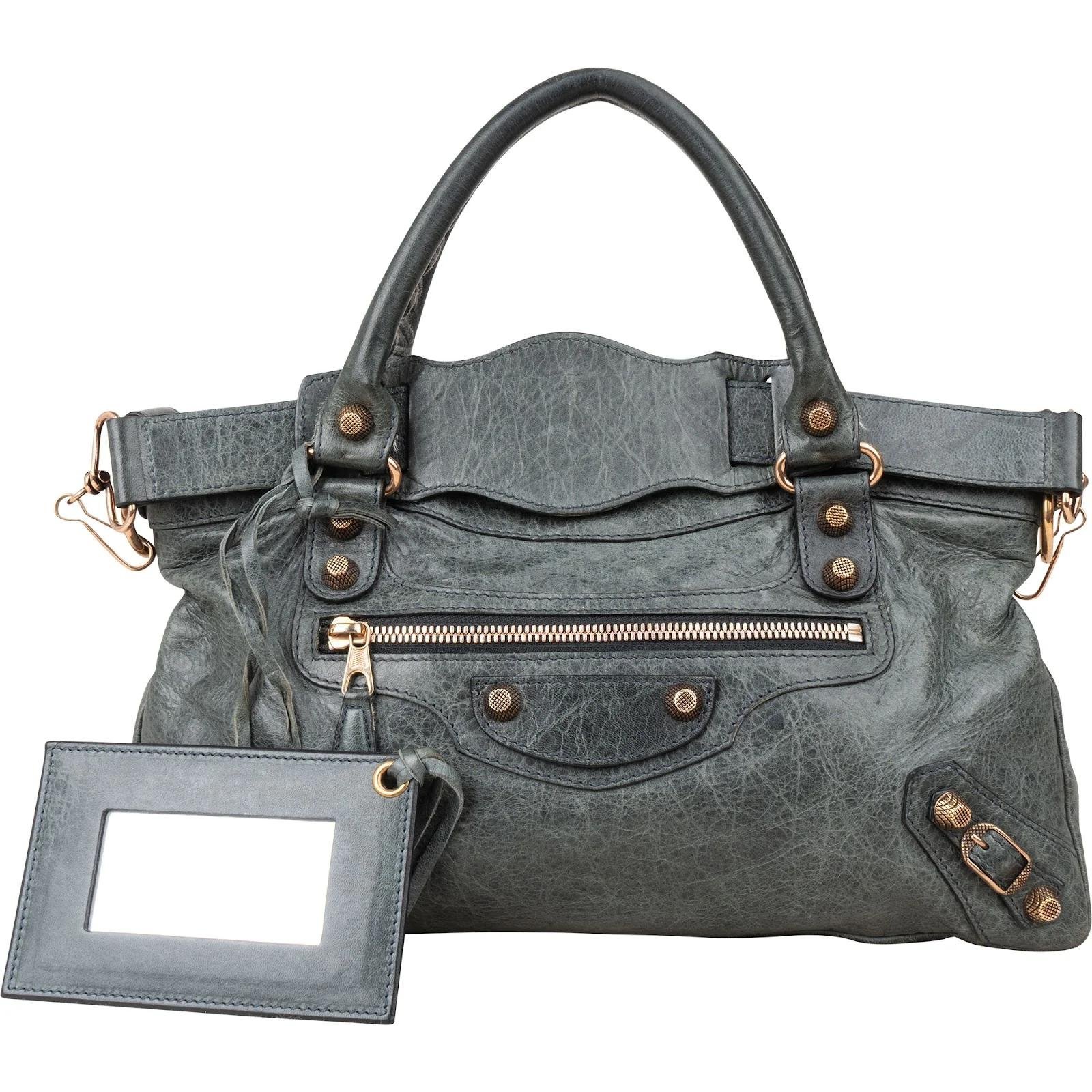 City leather handbag