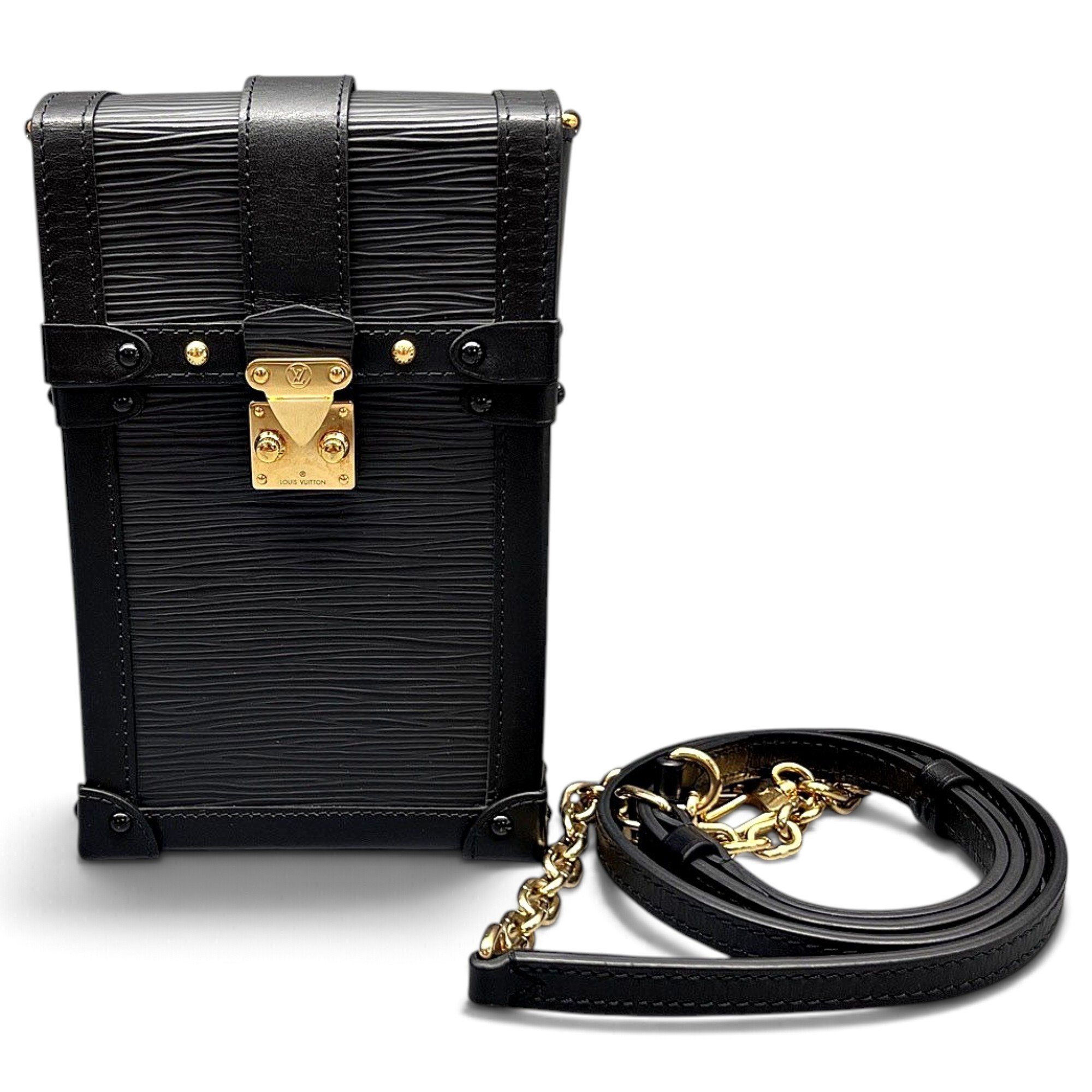 Pochette Trunk Verticale leather handbag