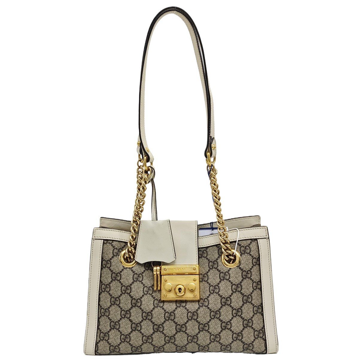 Padlock leather handbag