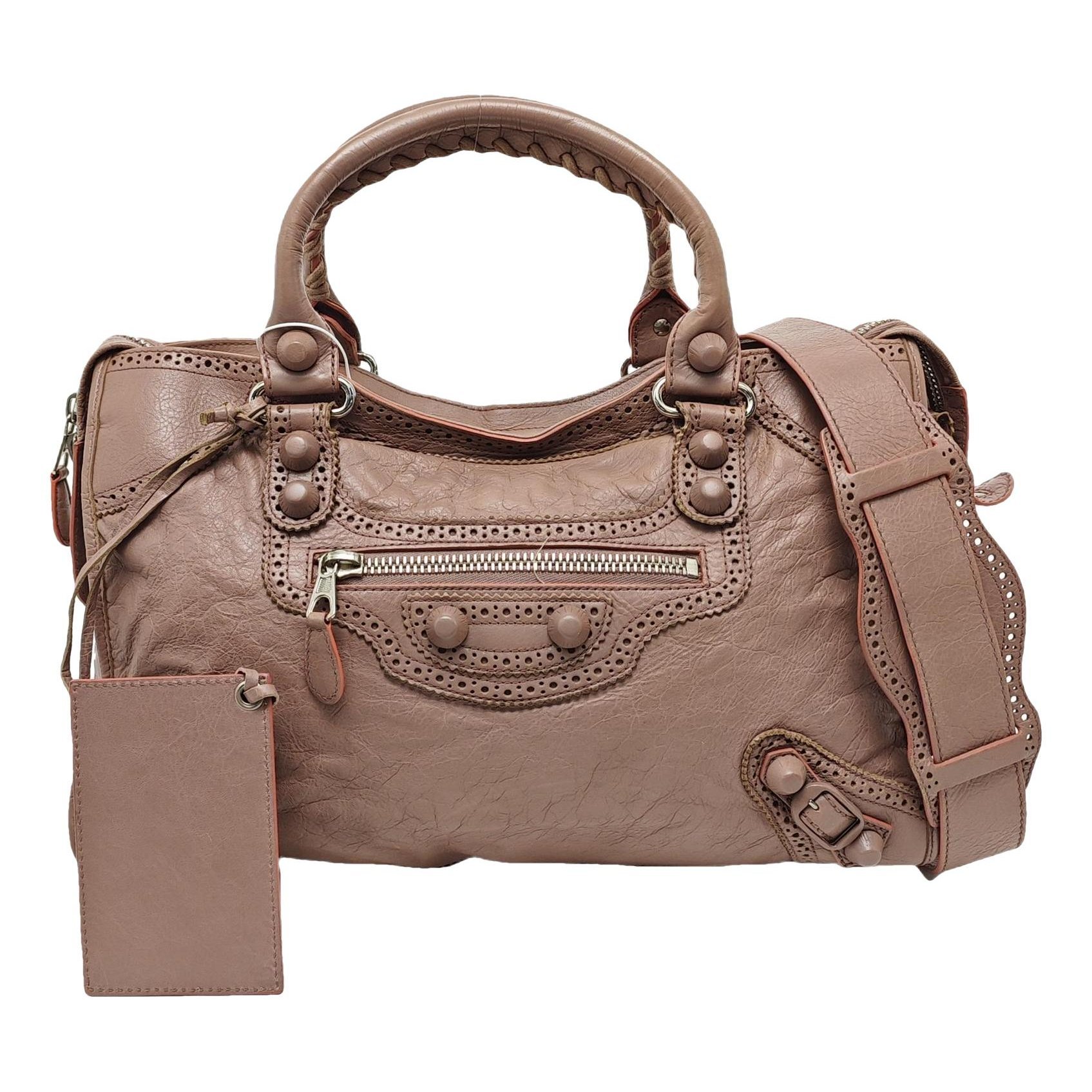 City leather handbag
