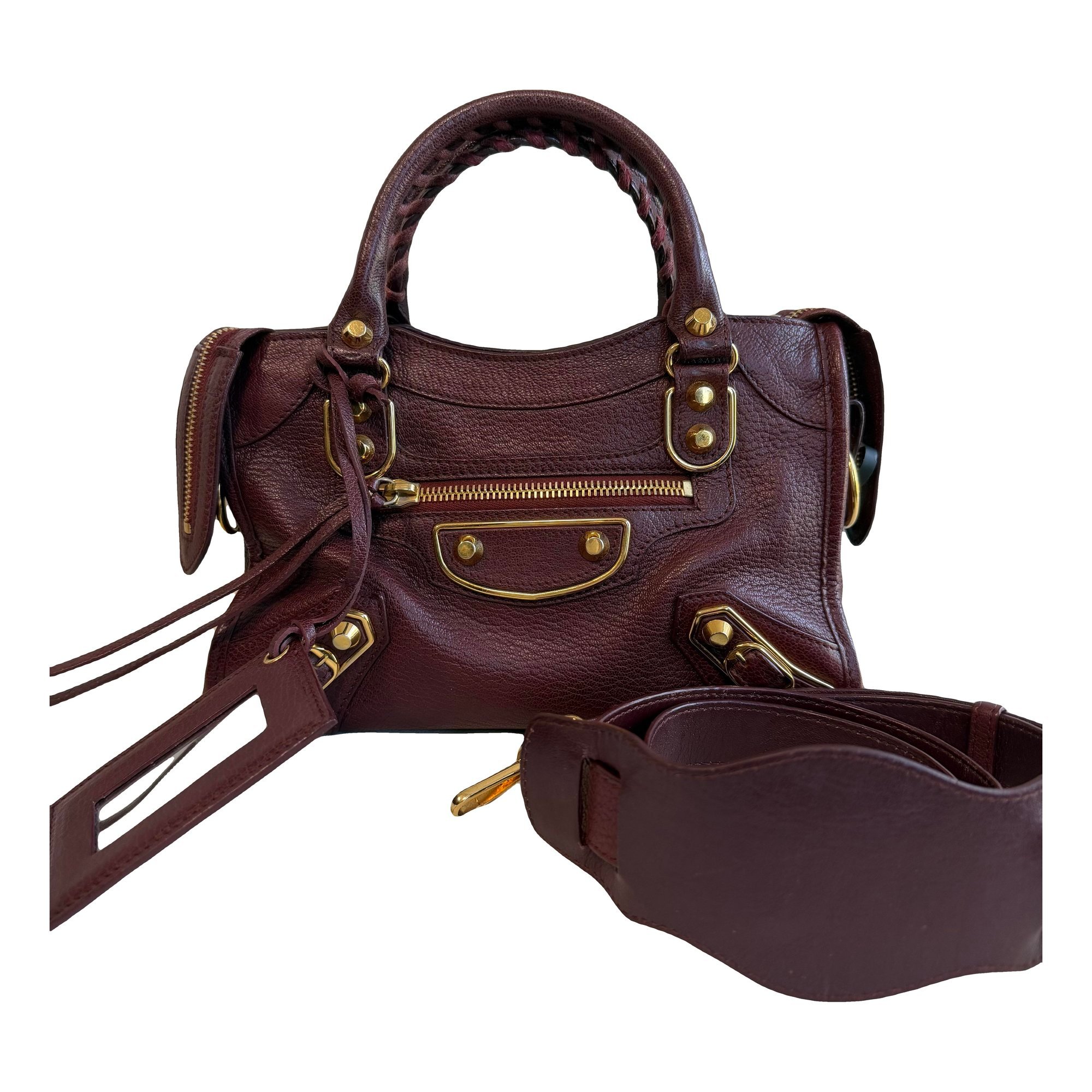 City leather handbag