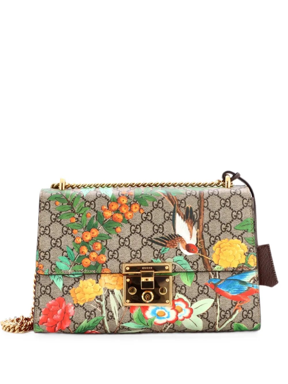 Padlock Tian Print GG Coated Canvas Medium shoulder bag