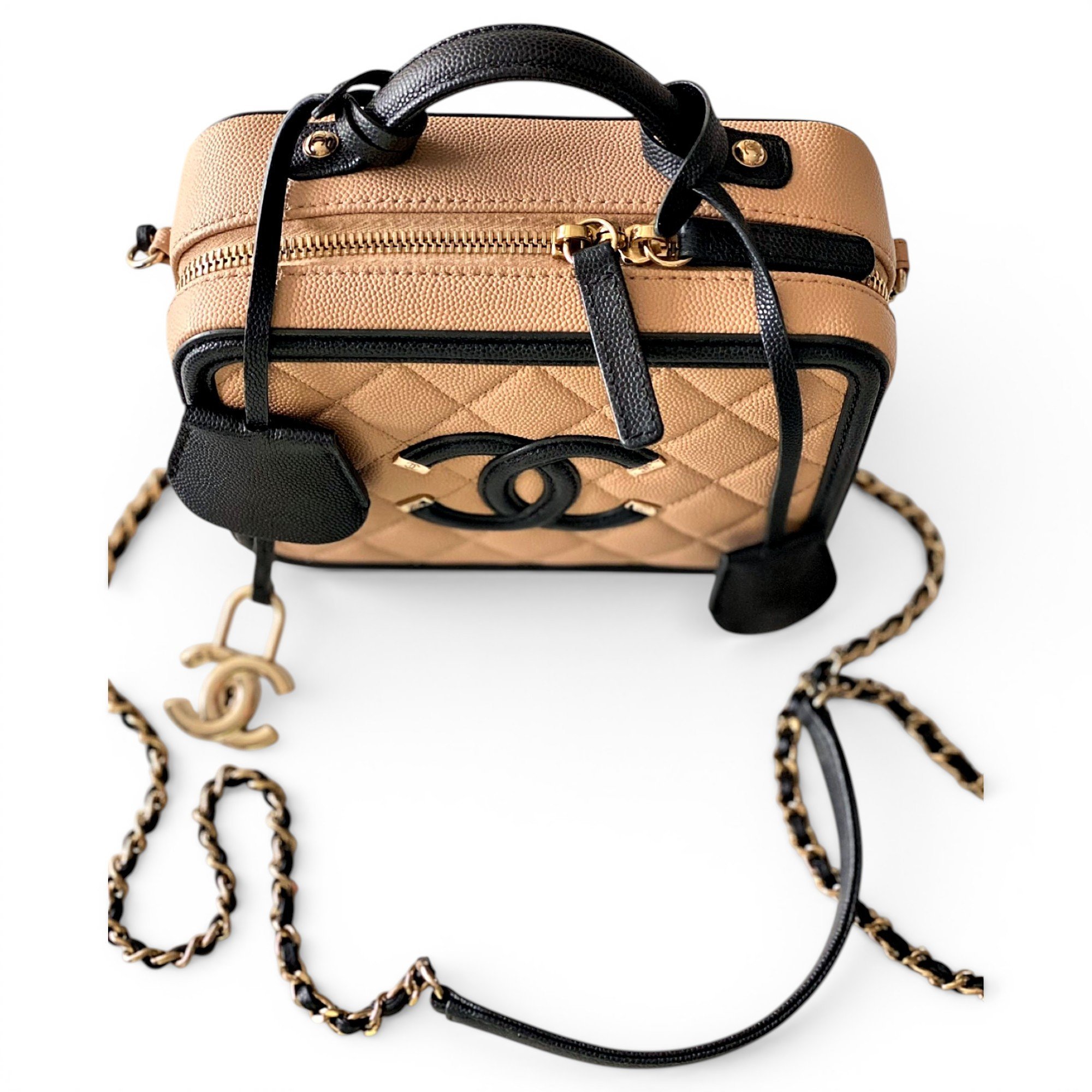 Vanity leather handbag