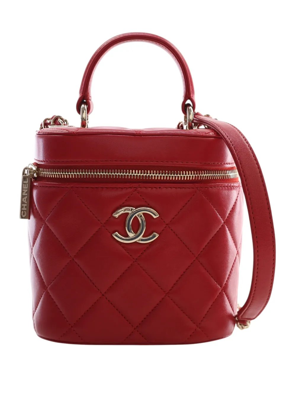 2019 Quilted Lambskin Trendy CC Vanity Case satchel