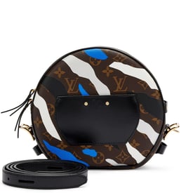 Louis Vuitton Black, Blue, White, Silver and Brown Monogram Coated Canvas Boîte Chapeau Souple MM Gold Hardware, 2019