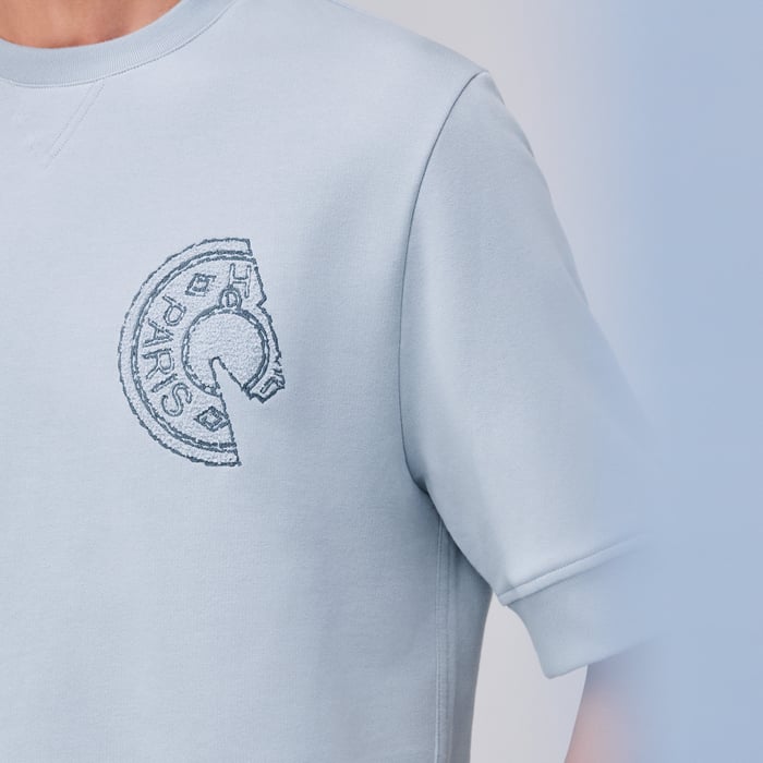 Bleu Glacier T-shirt With Clou De Selle Detail