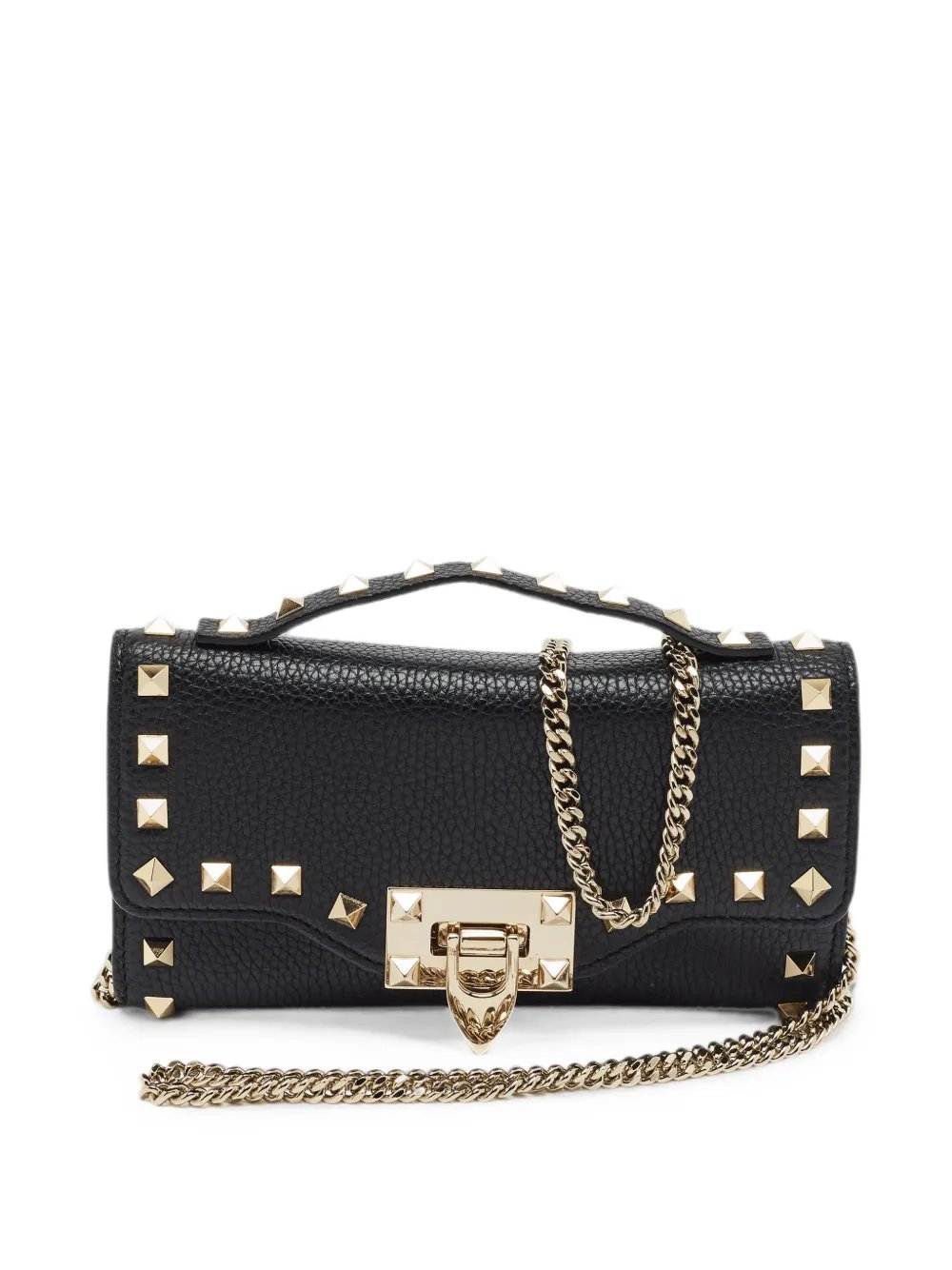 Rockstud leather clutch bag
