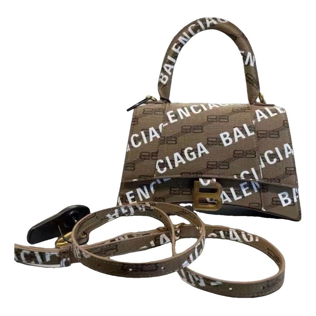 Hourglass leather handbag