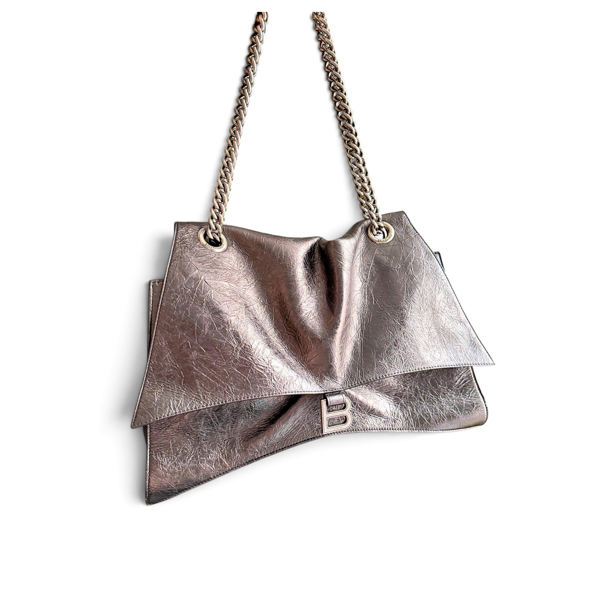 Crush leather handbag