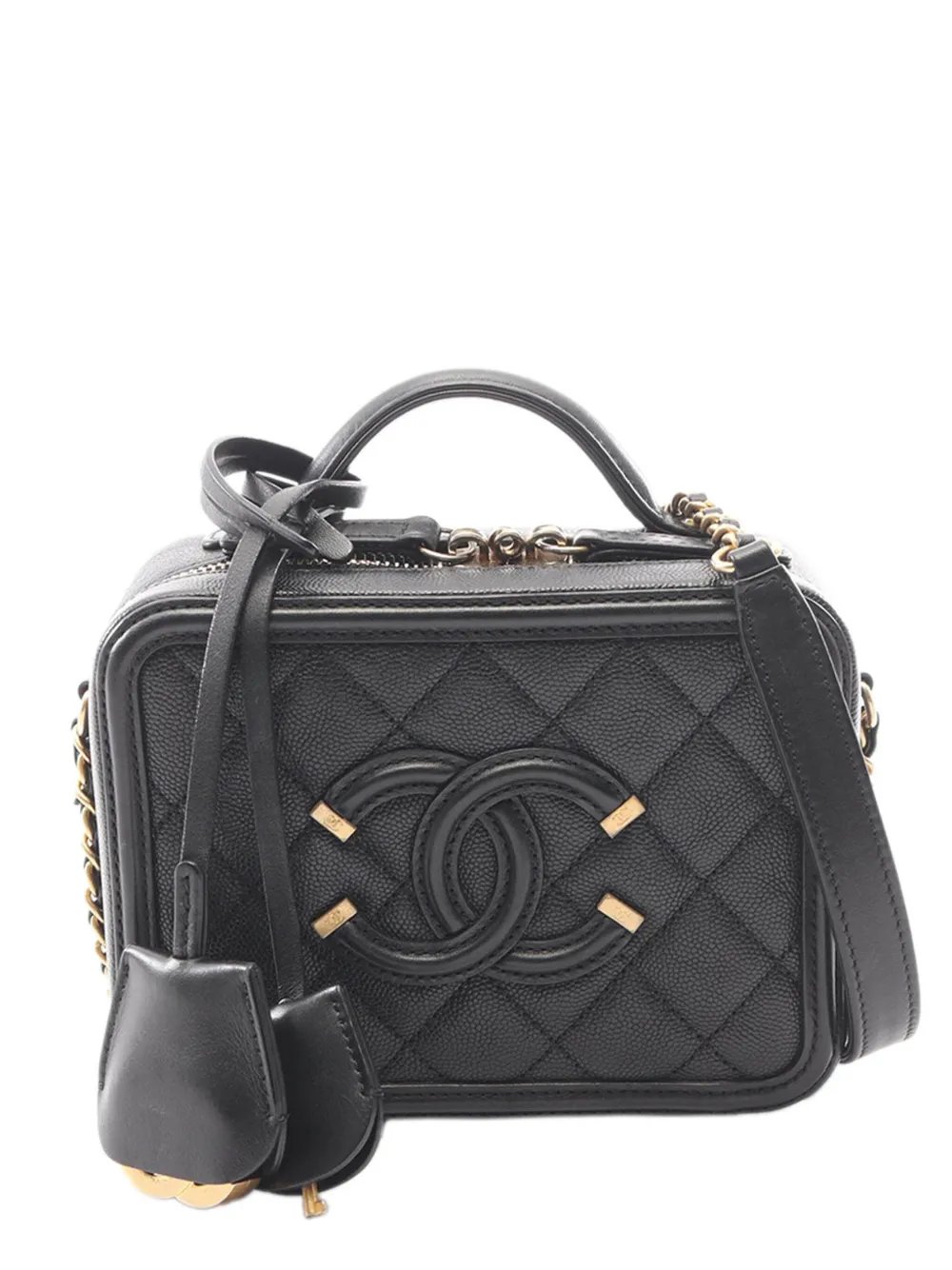 2018 Small Caviar CC Filigree Vanity Case satchel