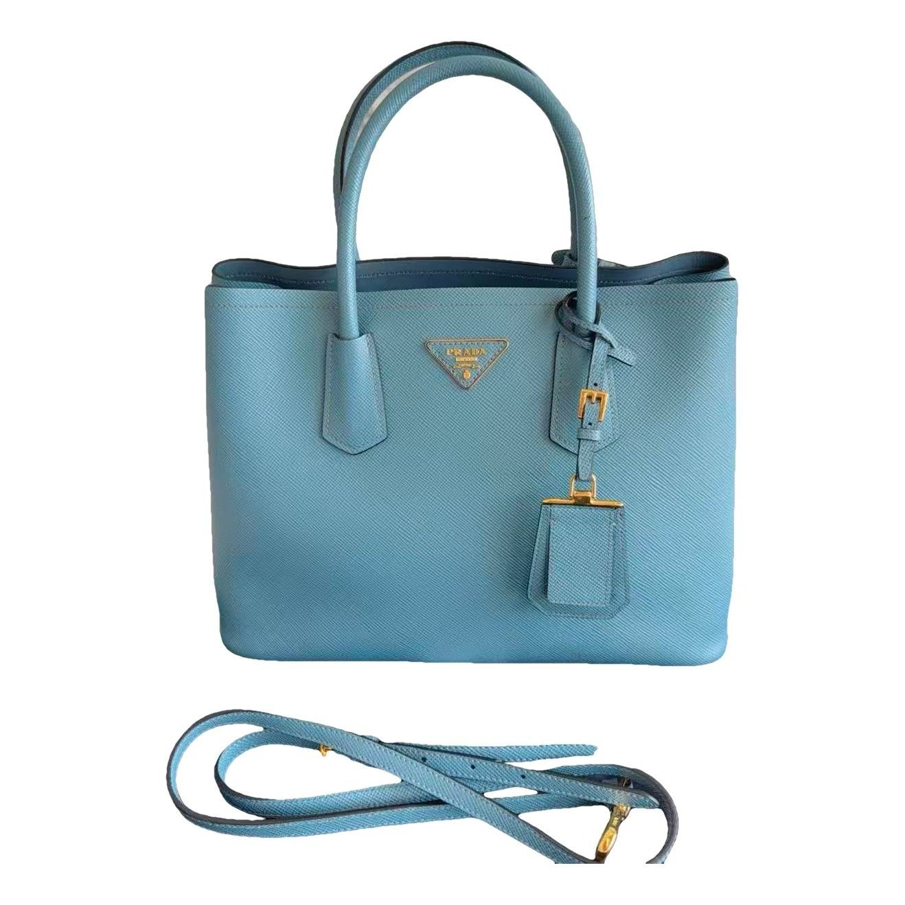 Double leather handbag