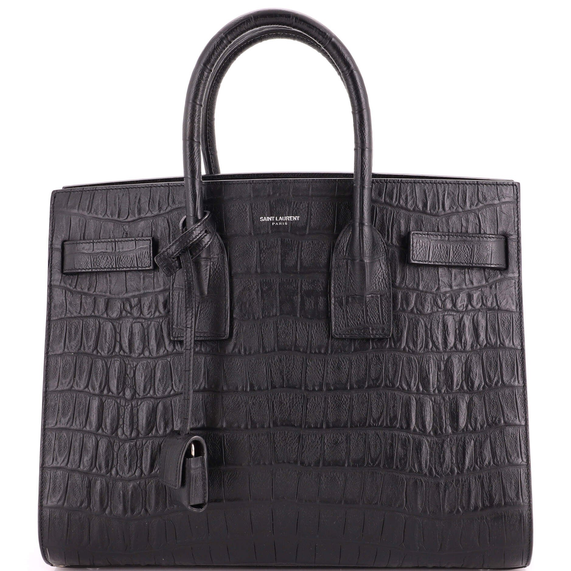 Sac de Jour Bag Crocodile Embossed Leather Small