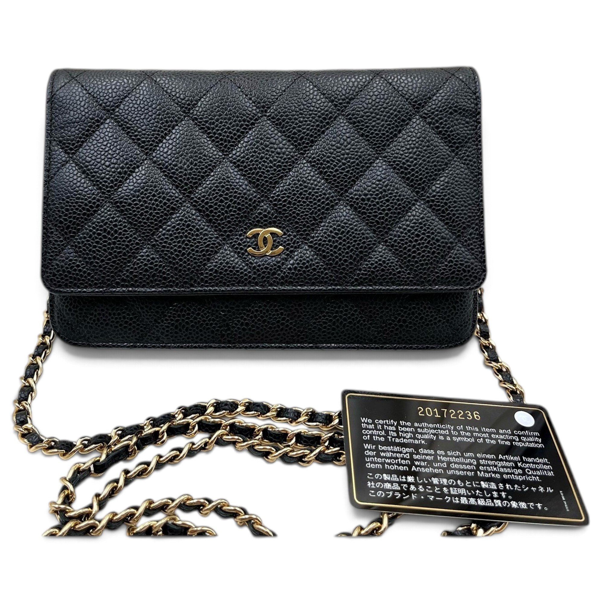 Trendy CC Wallet on Chain pony-style calfskin crossbody bag
