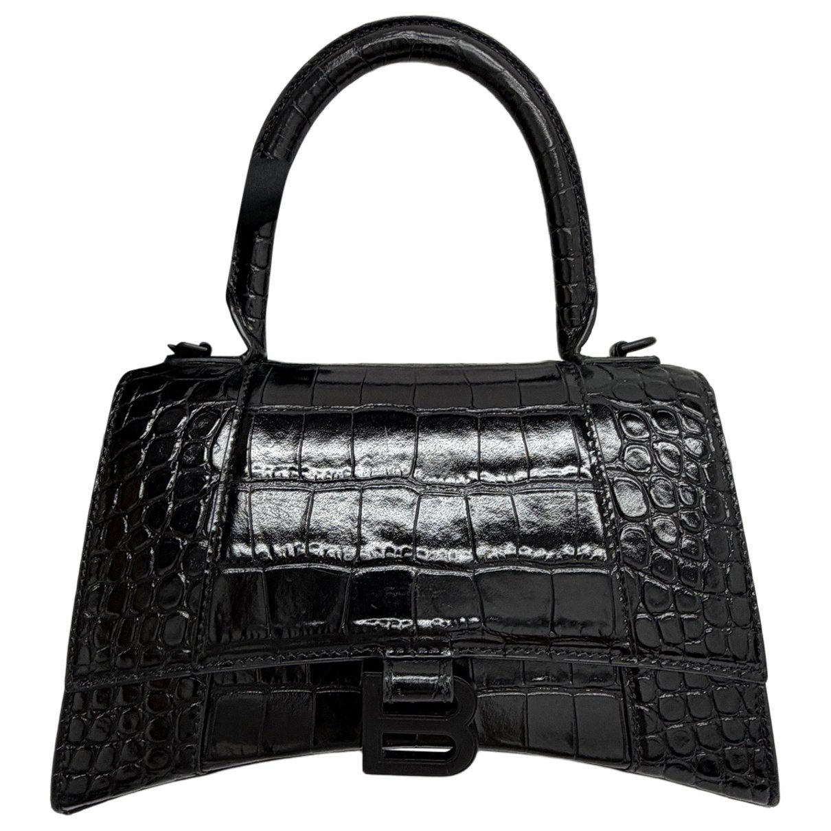 Hourglass leather handbag