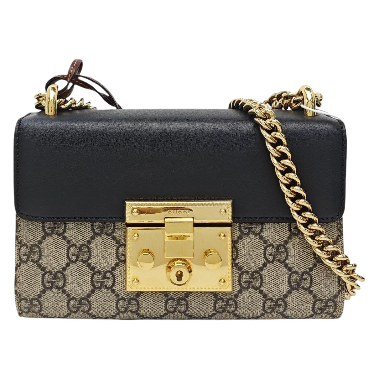 Padlock leather handbag