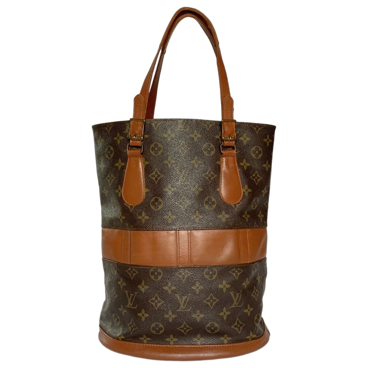 Bucket leather handbag