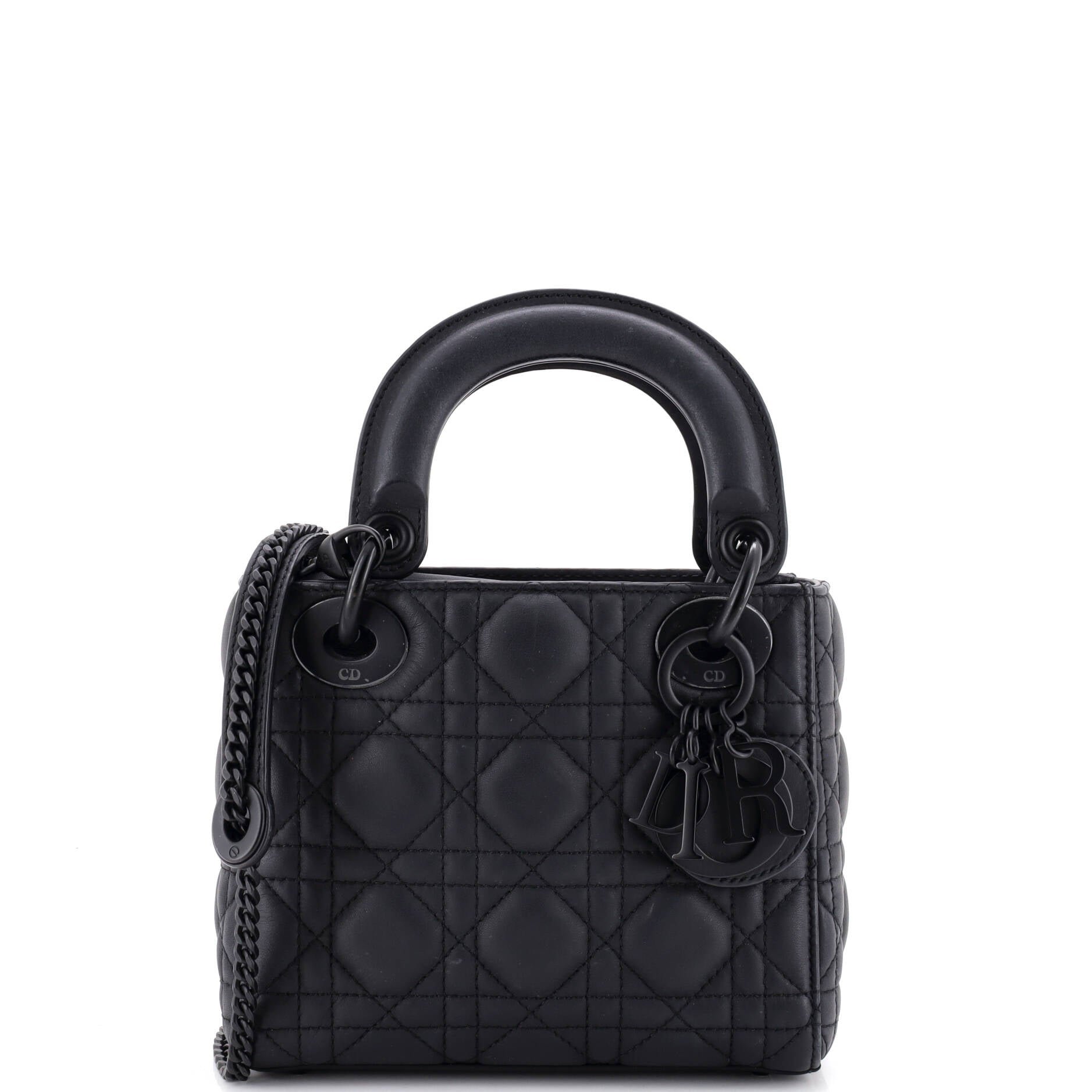 Ultra Matte Lady Dior Chain Bag Cannage Quilt Calfskin Mini