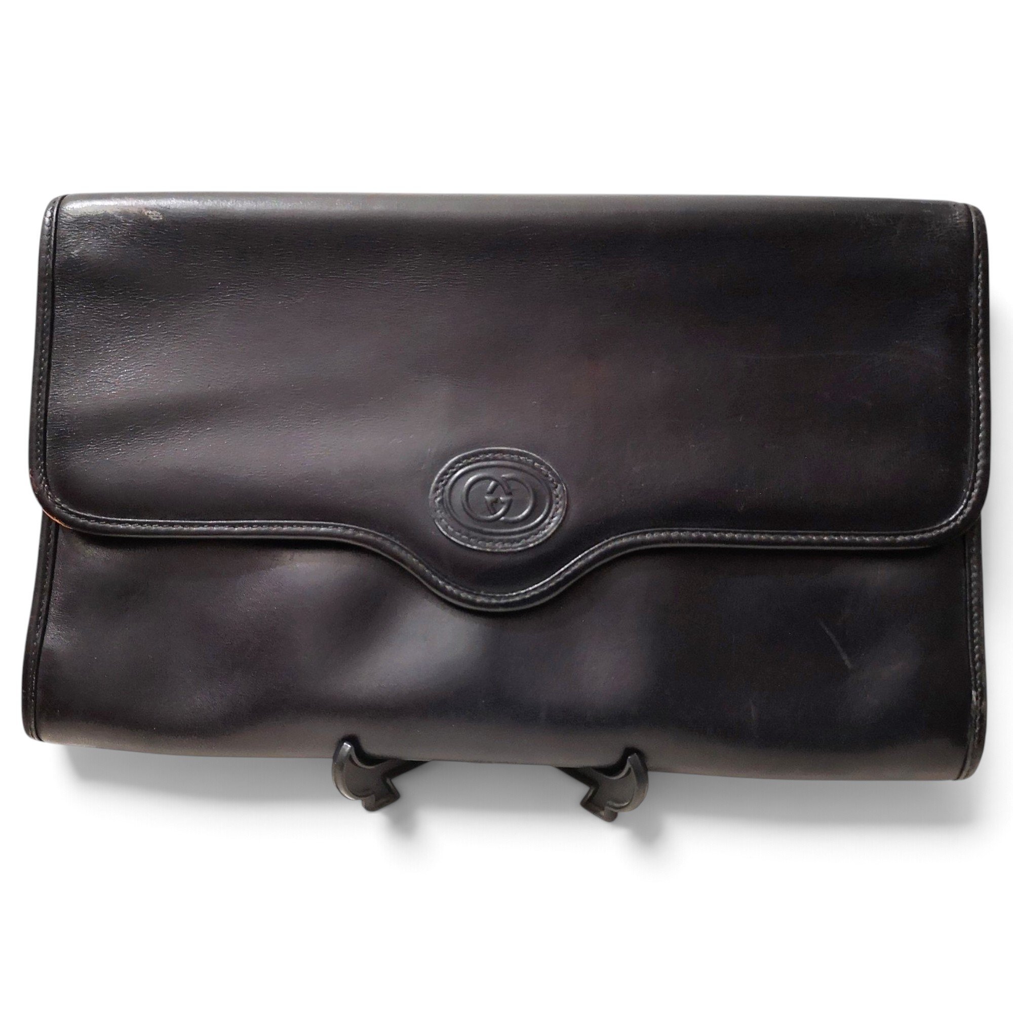 Interlocking leather handbag