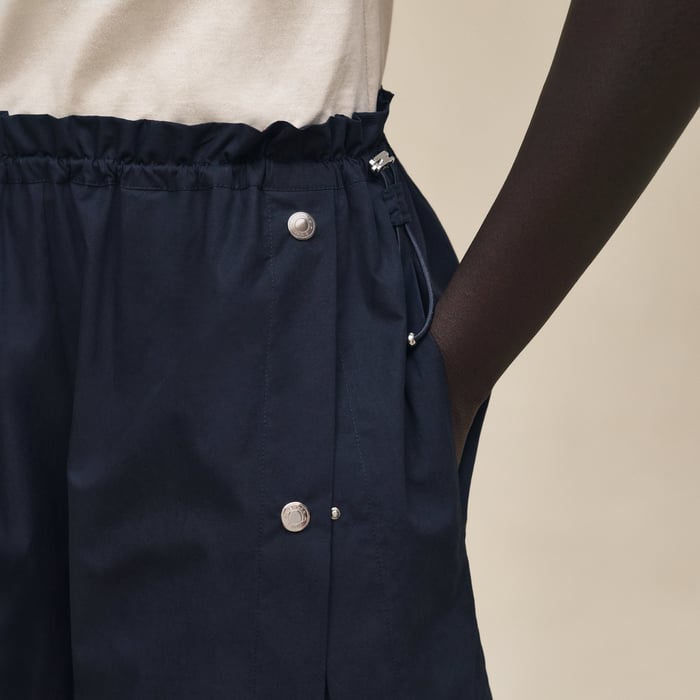 Bleu Noir Short Coulissé