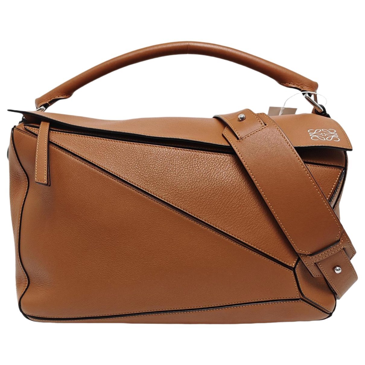 Puzzle leather handbag