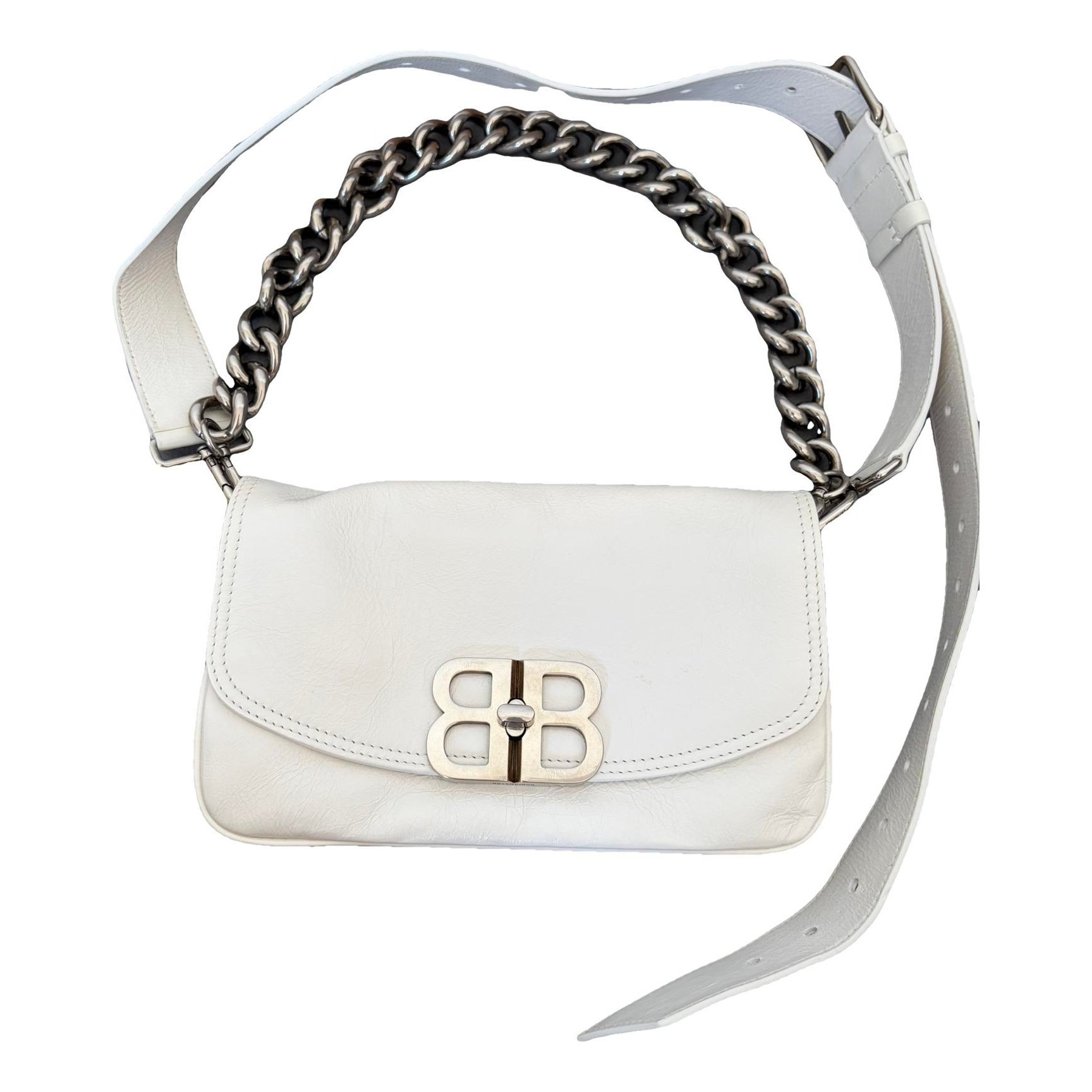 BB chain leather handbag