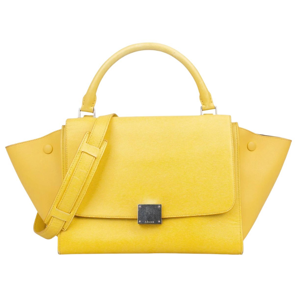 Trapèze leather handbag