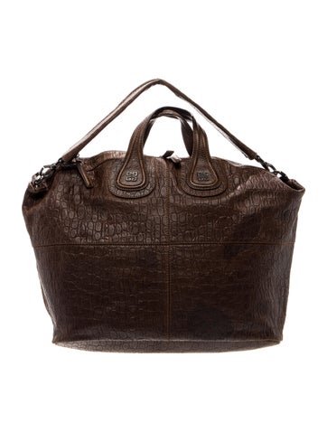 Embossed Leather Top Handle Bag