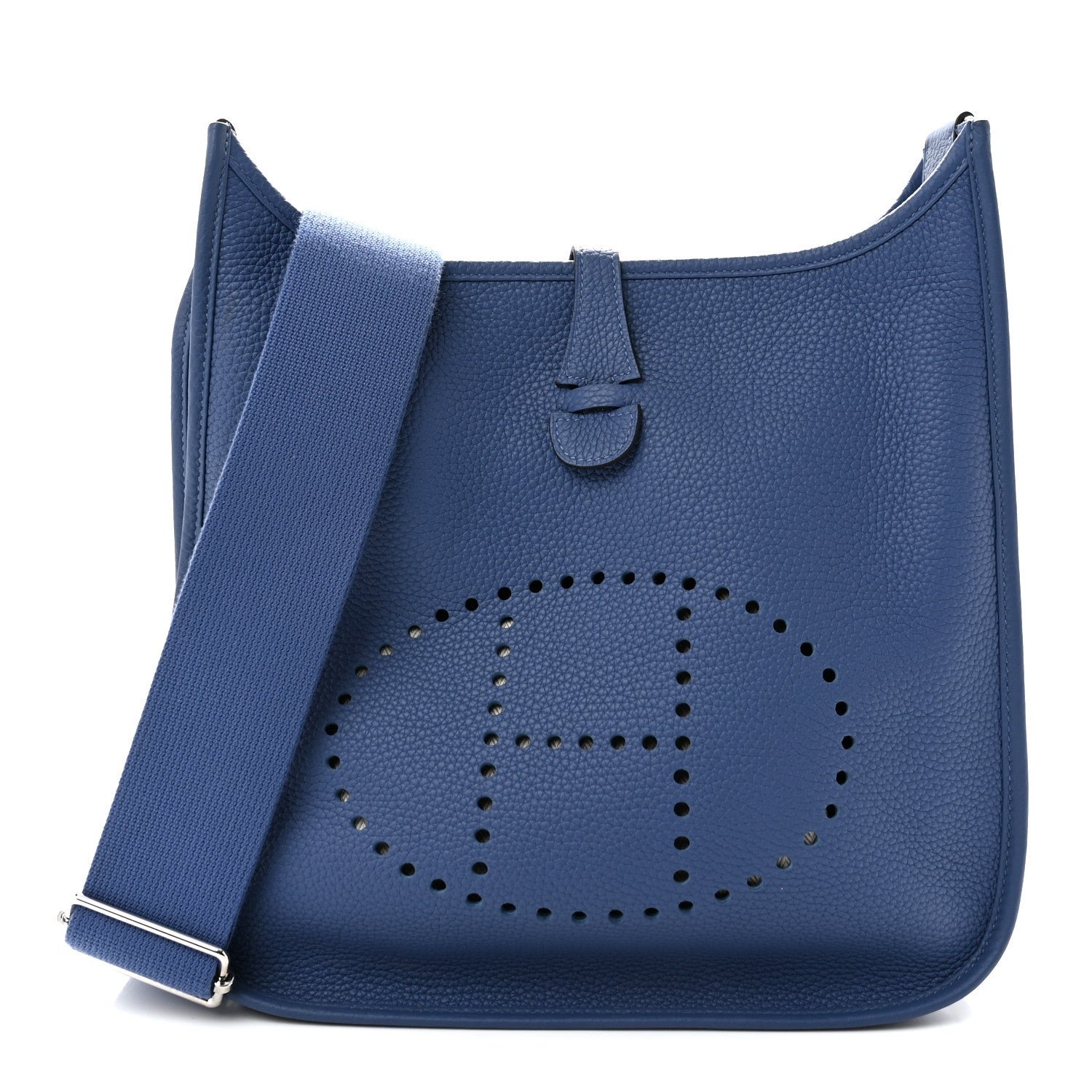Hermes Taurillon Clemence EVELYNE III PM  Bleu Agate