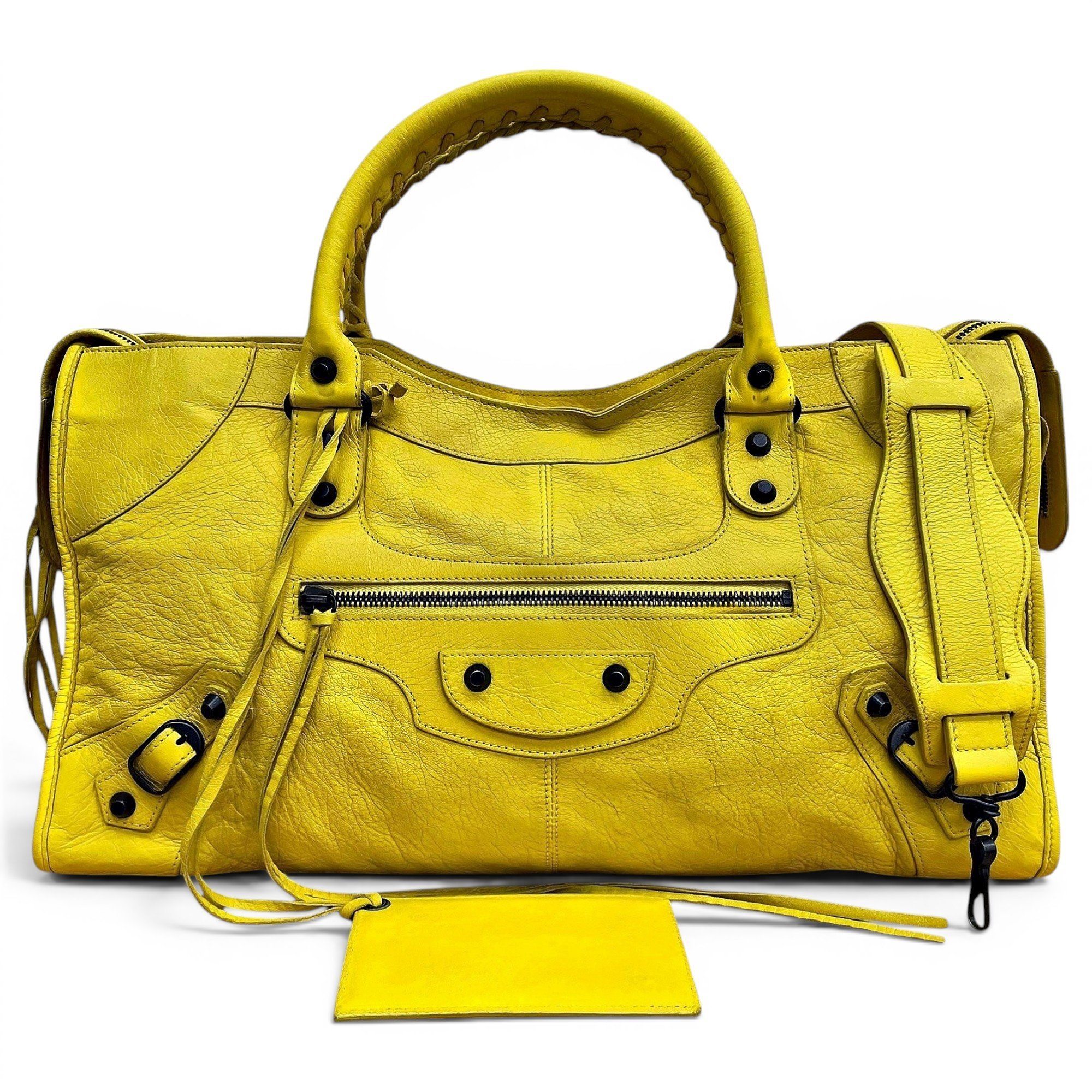 City leather handbag