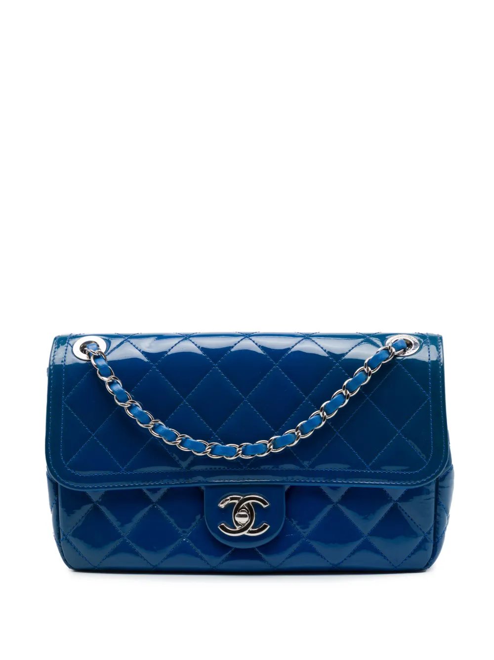 2014-2015 Medium Quilted Patent Coco Shine Flap crossbody bag