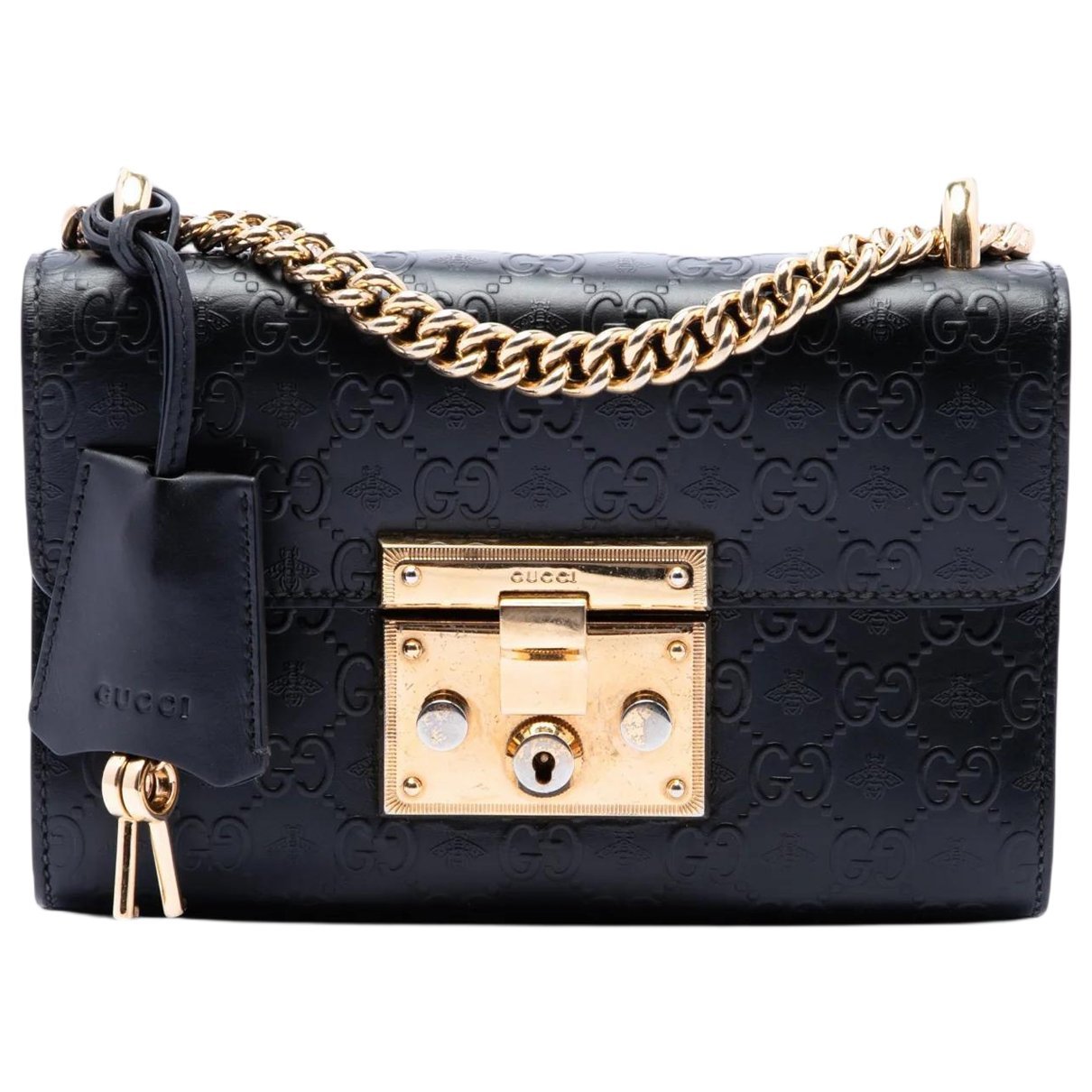Padlock leather crossbody bag