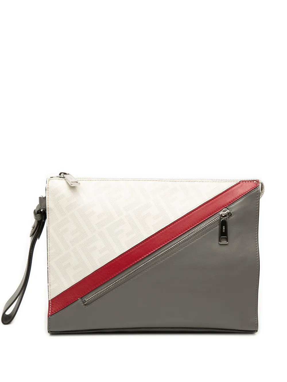 2010-2026 Zucca Coated Canvas FF 1974 Diagonal Vitello Liberty Front Zip clutch bag