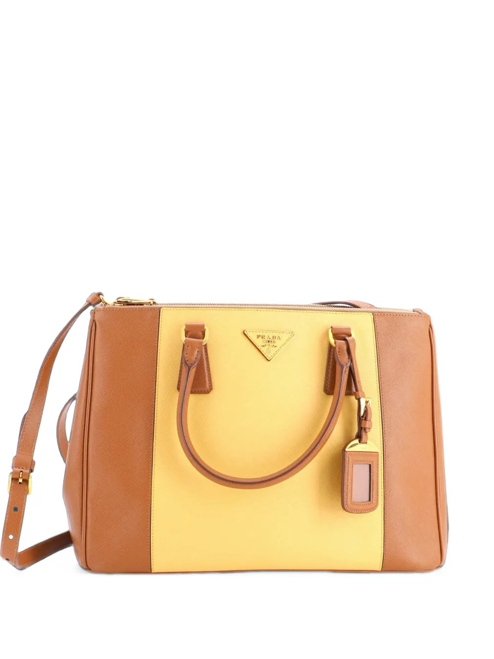 Bicolor Double Zip Lux Saffiano Leather Medium tote bag