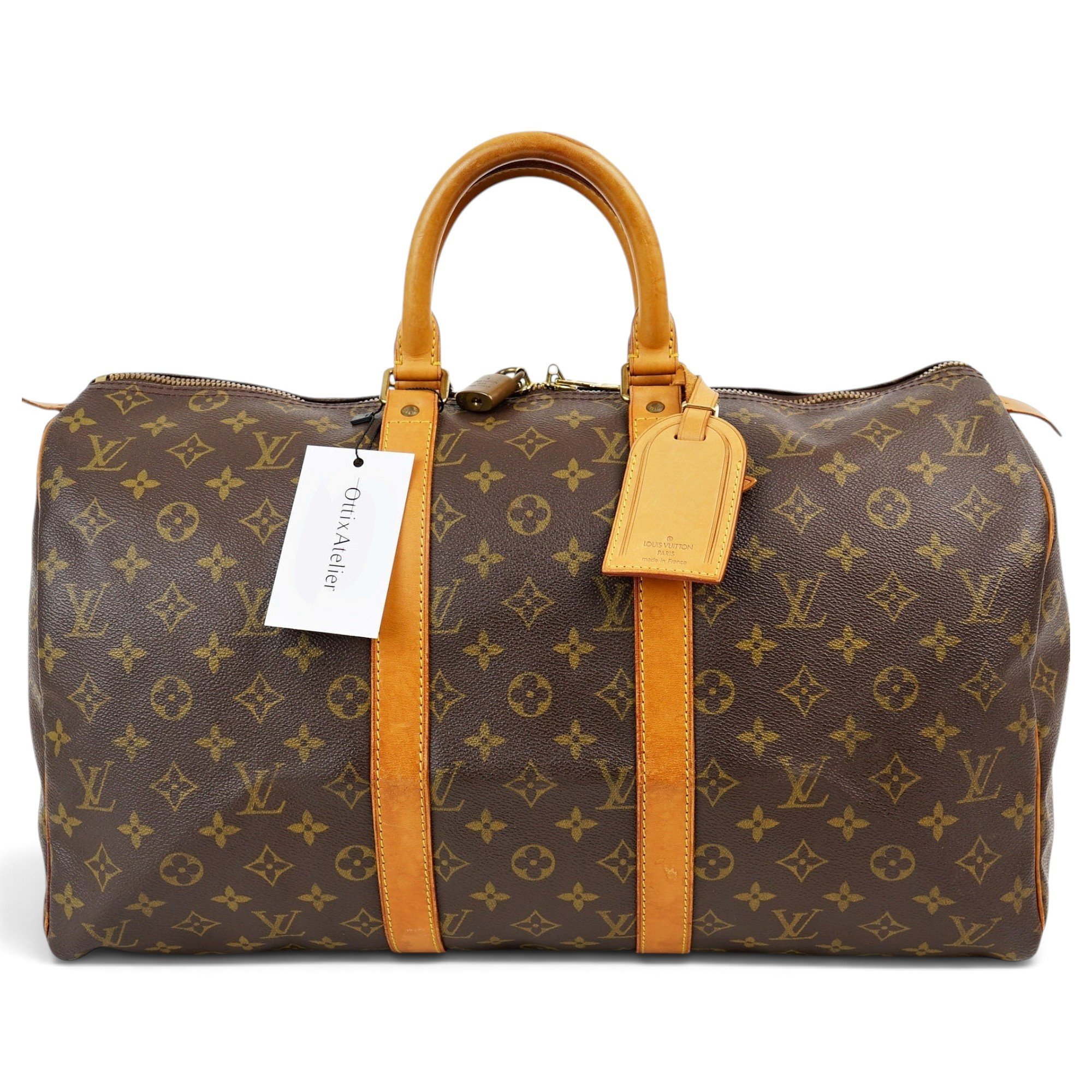 Keepall leather travel bag