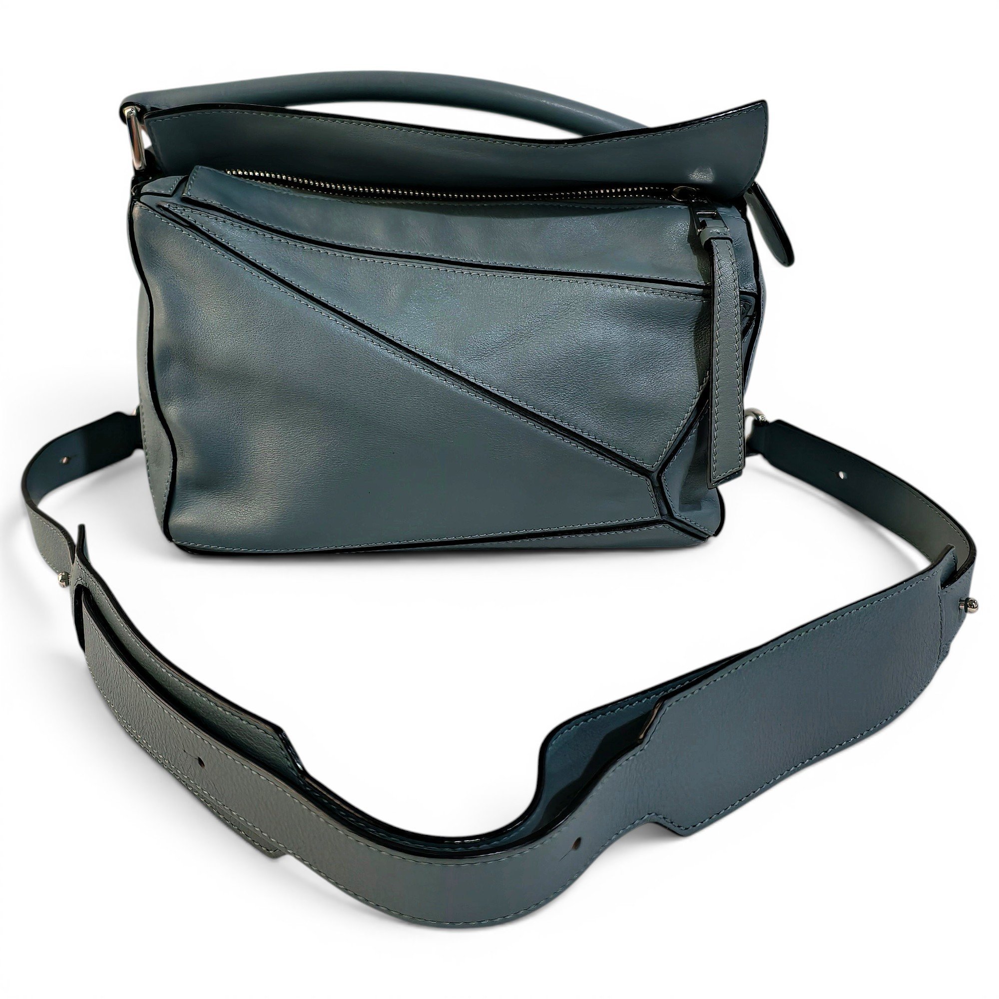 Puzzle leather handbag