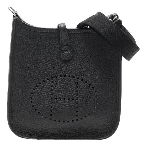 Hermes Evelyne Handbag Black Clemence Leather