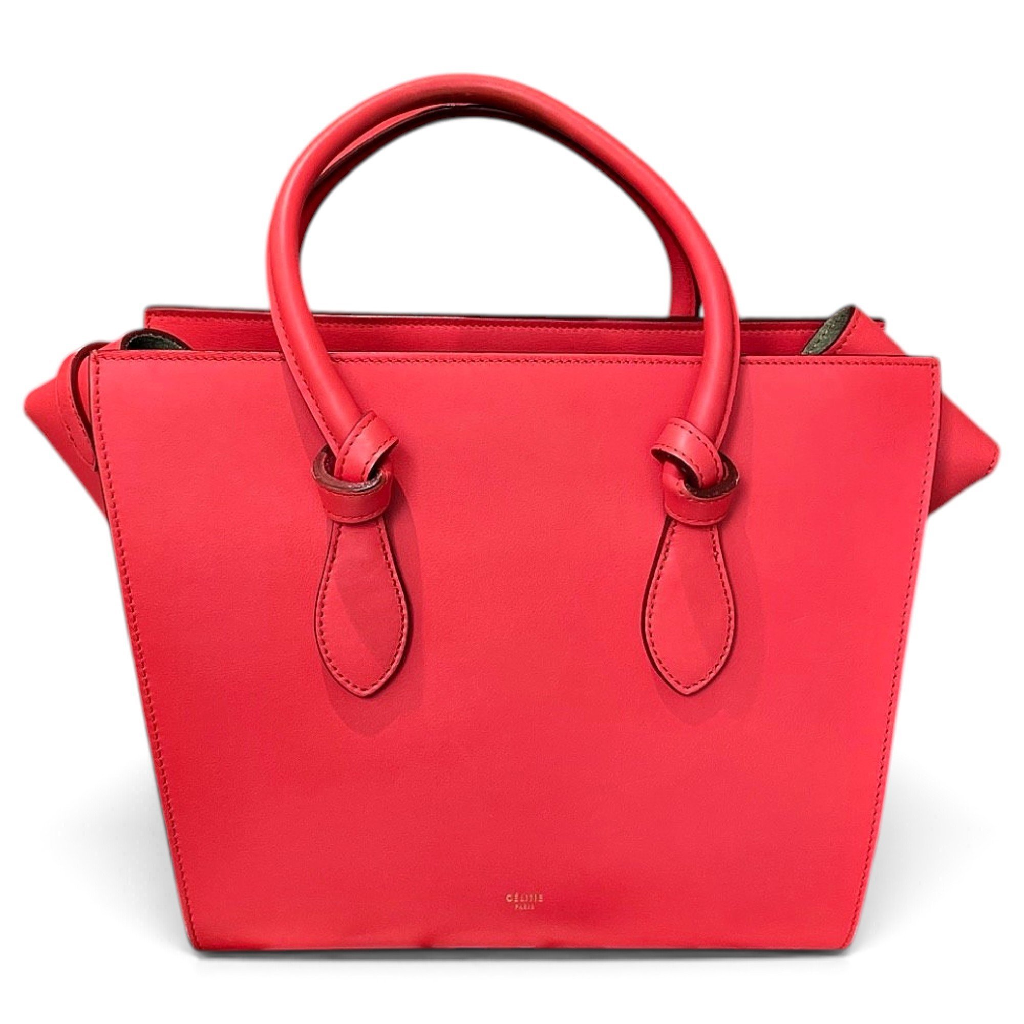 Tie leather tote