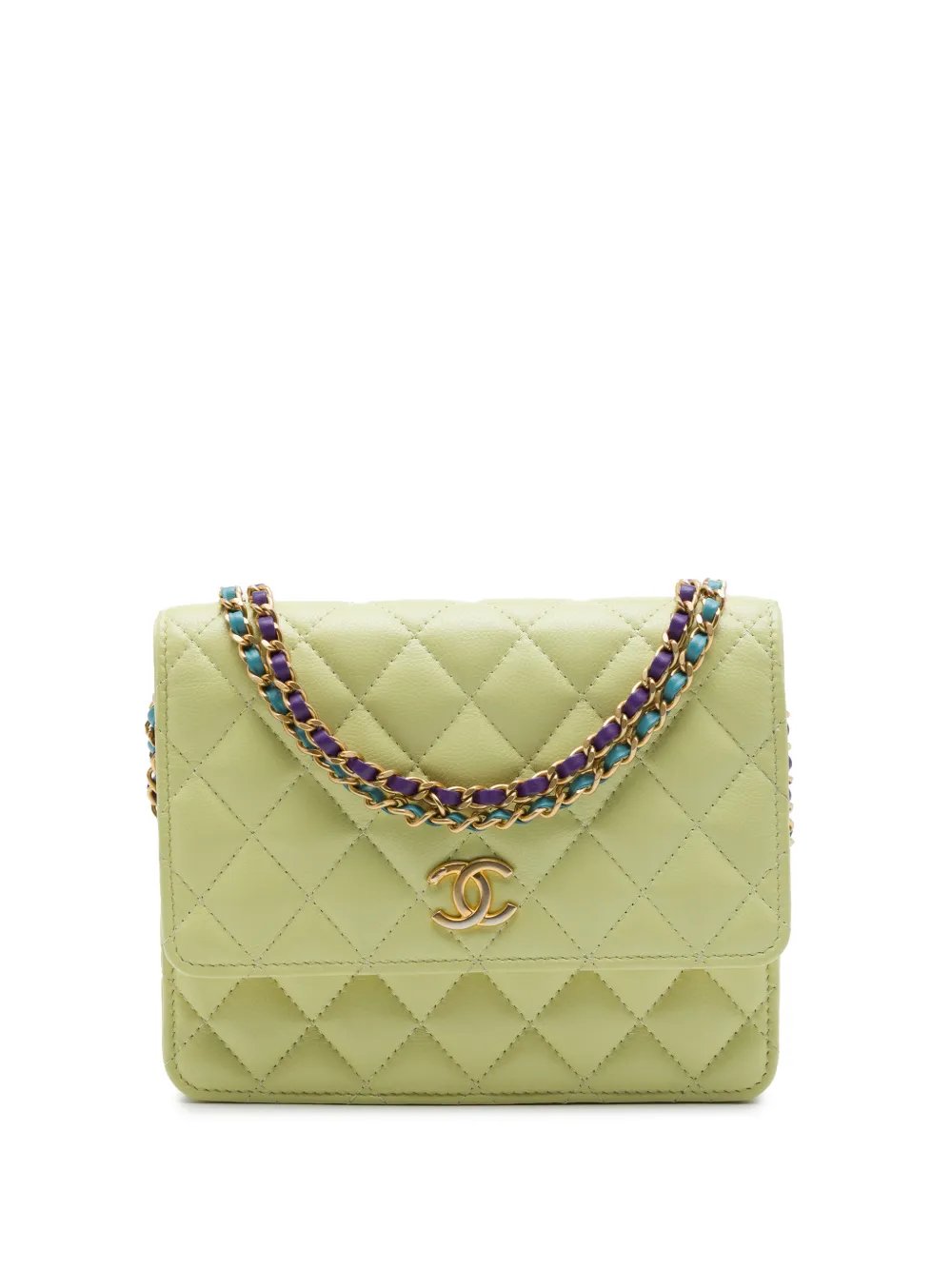 2021-2026 CC Quilted Caviar Square Wallet on Chain crossbody bag