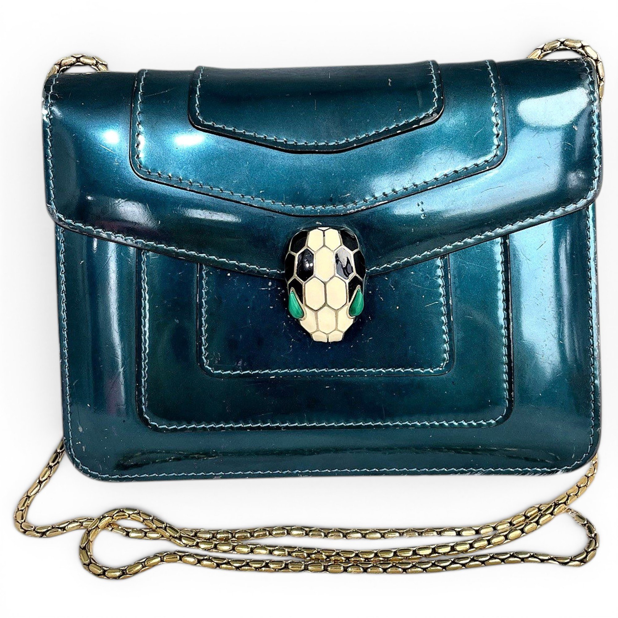 Serpenti leather handbag
